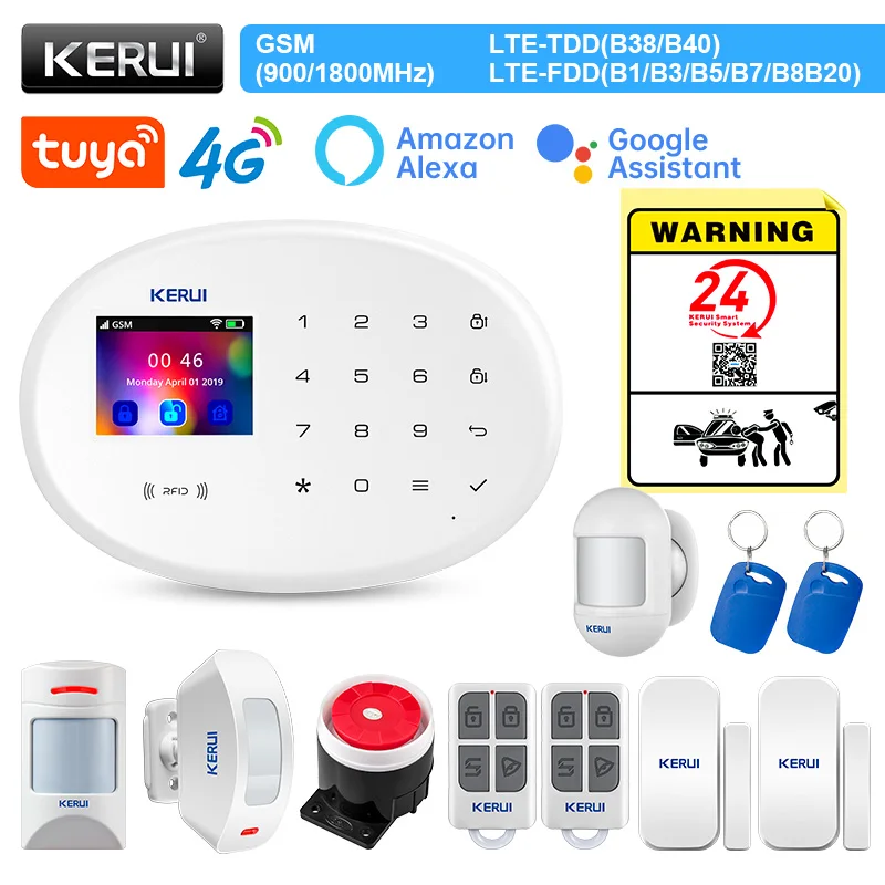 KERUI WIFI Sicherheit Alarm W204 4G GSM Hause Alarm Touch Panel Tuya Smart APP Fernbedienung Smart Leben Einbrecher drahtlose Bewegung Image