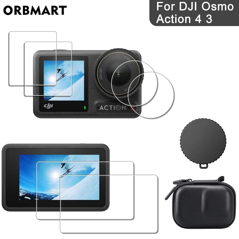Für DJI Osmo Action 4 3 Displayschutzfolie aus gehärtetem Glas, Objektivabdeckung, Kappe, Tasche für DJI Action 4 3 Zubehör Image