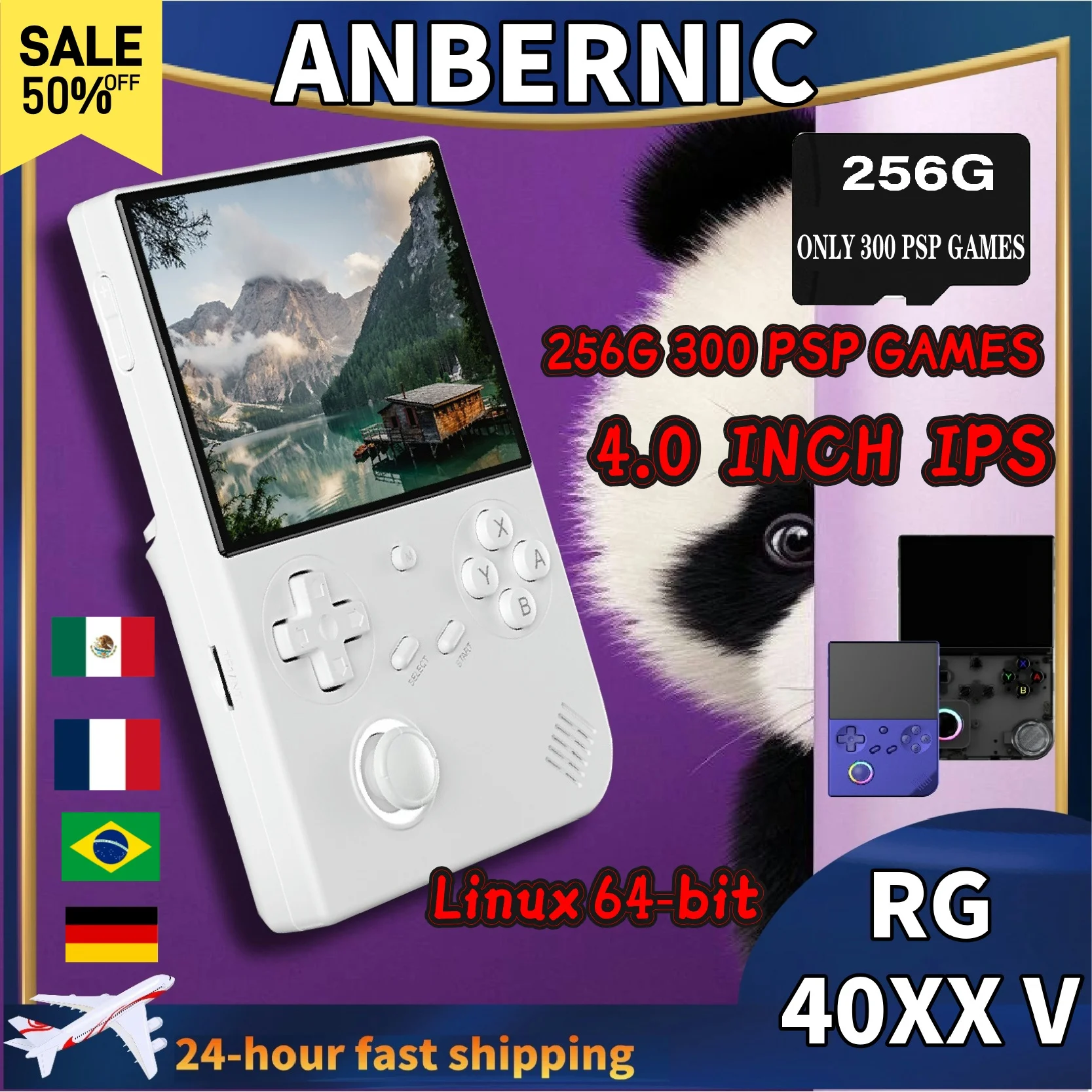 ANBERNIC RG40XXV RG 40XXV Retro Handheld Spielkonsole Videospielkonsolen Unterstützung Ausgang 5G WiFi Linux System Bluetooth PSP Spiel Image