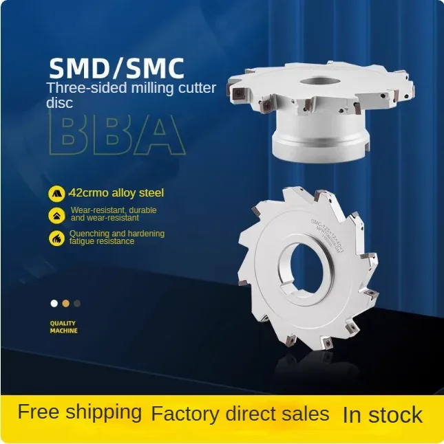 SMD-Hülse Typ dreiseitige Frässcheibe SMC Sägeblatt Fräskopf CNC Schlitzen installieren MPHT Klinge 125 160 200 Image
