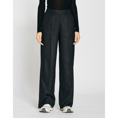 Stoffhose GANG "GANG Hosen Straight Fit 94JOANA", Damen, Gr. 27, Normalgrößen, grau (anthra herringbone), 64% Polyester, 34% Viskose, 2% Elasthan, Hosen Image