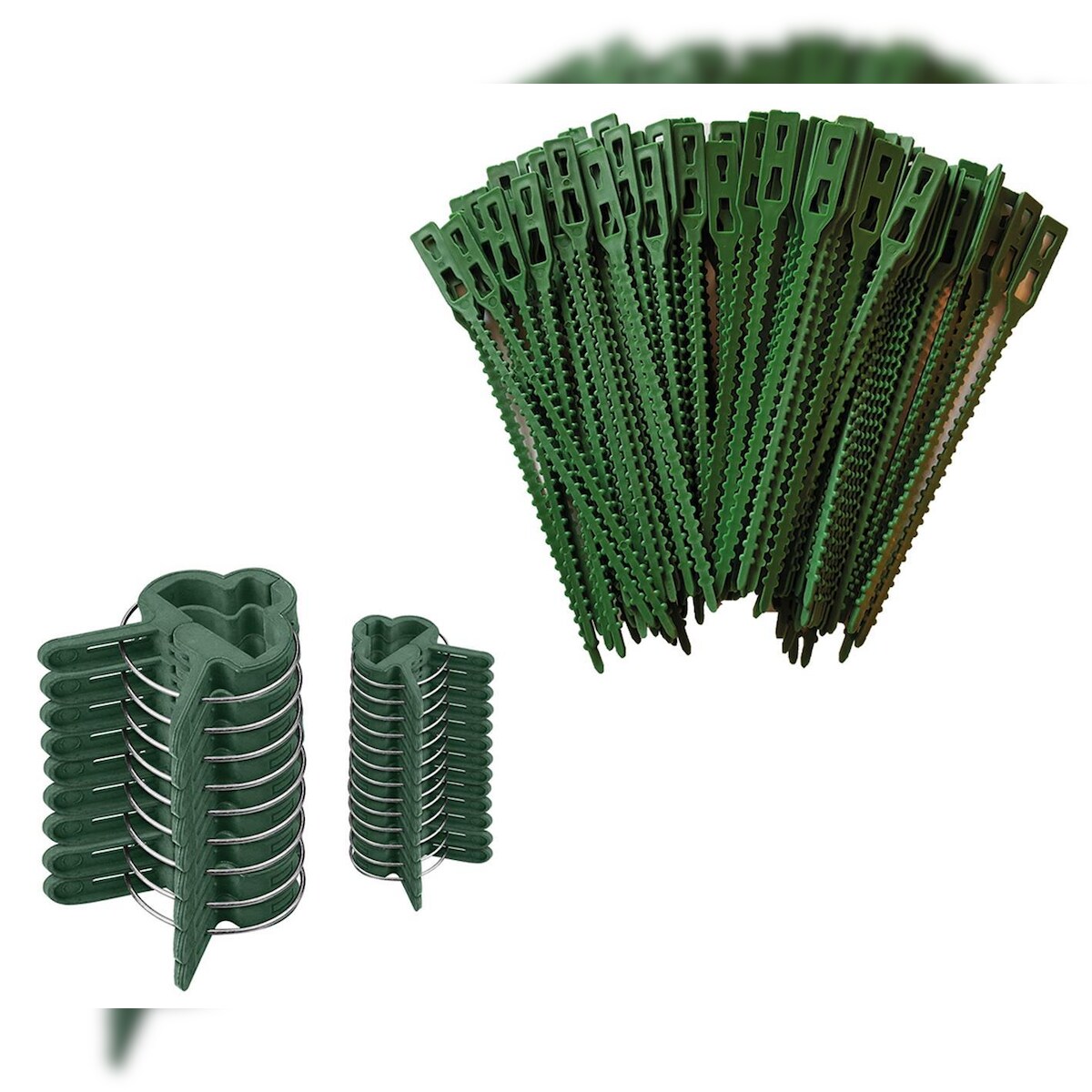 varivendo Pflanzenklammer Set 68 Stück Mixed mit Klammern und Bindern Pflanzenhalter Pflanzenclips Rankhilfe Befestigungsset für Garten Balkon Gemüse Image