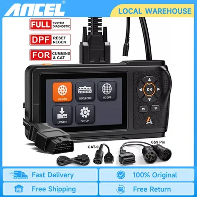 ANCEL HD430 Heavy Duty Truck Scanner All System Diesel Trucks D.PF Reset Forced Regeneration for