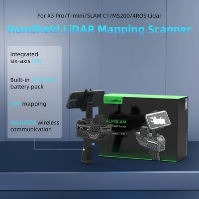 Yahboom PALMSLAM Handheld LiDAR Scanner Kit with Holder Support MicroROS Wireless Communication APP