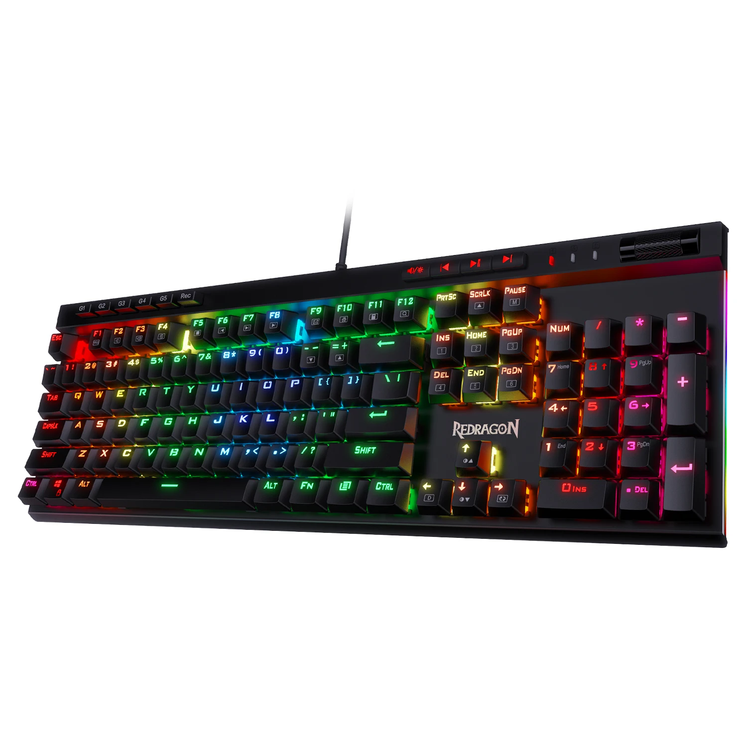 Redragon K580 VATA RGB 104 tasti LED USB retroilluminato meccanico da gioco retroilluminazione cablata tastiera del computer anti-ghosting con chiave macro