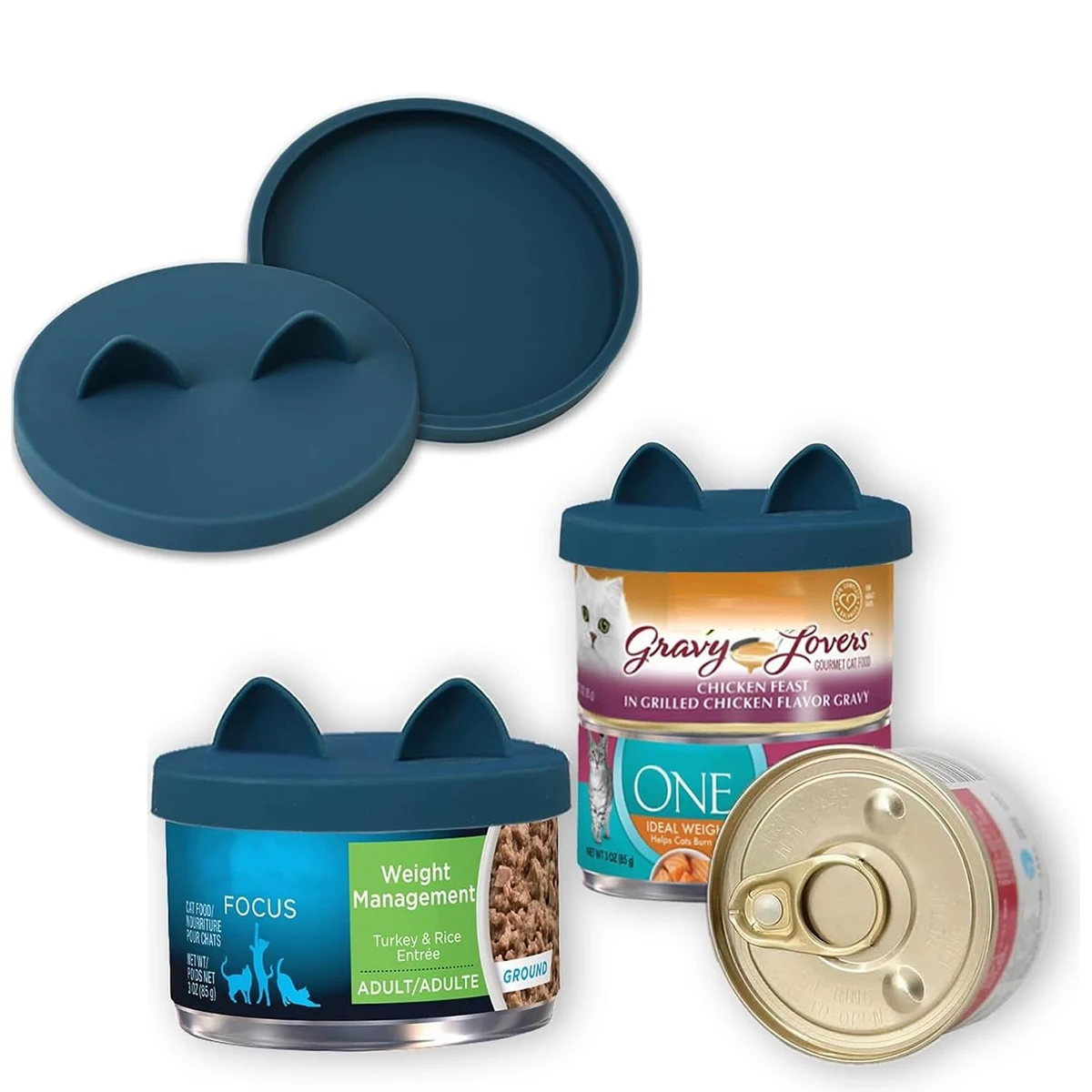 Couvre-boîte en silicone pour nourriture pour chat, accessoires d'alimentation pour animaux de compagnie, fournitures pour boîtes de nourriture pour animaux, couvercle pliable de taille moyenne pour