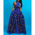 Abito lungo con stampa africana infinity, abito Ankara, abito lungo Ankara, abito africano, abbigliamento femminile