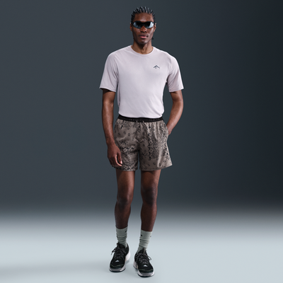 Nike Trail Men's Dri-FIT 15cm (approx.) Brief-Lined Running Shorts - Grey - Polyester