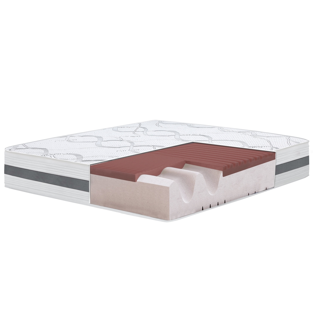 THE WHITE STONE Großes Einzelbett Matratze 120x210 Memory Foam Premium Quality, Antibakteriell, Anti-Milben, Anti-Allergie.| Höhe 27 cm | Made in Italy Image