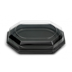 10 Catering- Trays schwarz inklusive DECKEL, 350 x 250 x 80 mm, 1165+1171, A Image