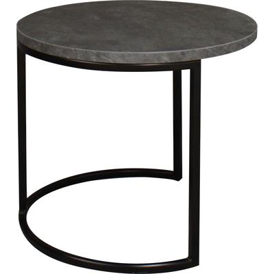 Couchtisch MÄUSBACHER "Couchtisch rund", ker opt grau, schwarz, keramik optik grau, H:50,5cm, Tische, Couchtisch rund Durchmesser 60cm, Metallgestell Image