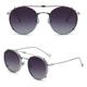 MUTYNE Blue Green Round Polarized Sunglasses Men Clip On Folding Uv400 Glasses For Women Metal Frame Male,silver with gray,One size