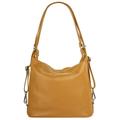Shopper SAMANTHA LOOK, Damen, Gr. B/H/T: 31cm x 29cm x 11cm onesize, gelb, Leder, unifarben, leicht glänzend, Taschen, echt Leder, Made in Italy