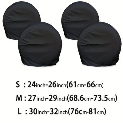 TEMU 4pcs Tire Covers For Trucks, Suvs, Trailers & Campers - Durable Polyester Wheel Protectors, Sun/rain/snow Shield, Fits Most Vehicles, Rv Tire Covers Image