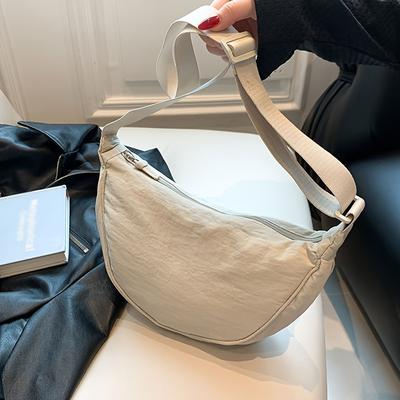 TEMU Women's Crossbody Dumpling Bag - Adjustable Shoulder Strap - Large Capacity - Zipper Closure - Suitable For Daily Commuting, Casual , Shopping And Street Walking, In 6 Colors Image