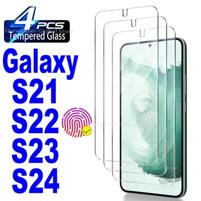 TEMU 4pcs Tempered Glass Screen Protector For S21/s22/s23/s24/s25 - Fingerprint Compatible Image