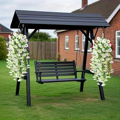 TEMU 2pcs Uv-protected Artificial & Eucalyptus Wreaths - Hanging Decor For Outdoor Balcony, Weddings, Parties, And - Fade-resistant Plastic For , Home Decorations, Home Decor Image