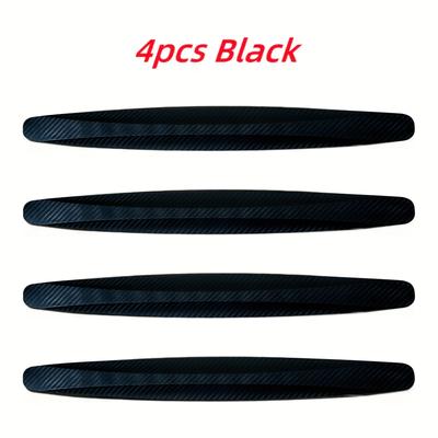TEMU 4pcs Car Bumpers - Durable Rubber Front & Rear Impact Protection, Scratch-resistant Black & White Auto Bumper Guards For Collision Prevention, Vehicle | Guard | Clear Protective Layer Image