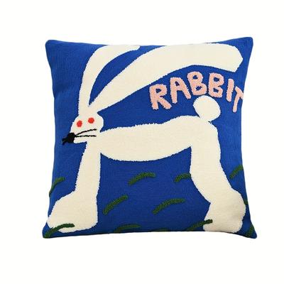 TEMU 1pc Animal Towel Chain Pillowcase Without Pillow Core, Rabbit Elephant Fox Tiger Hippo Cow Pattern Cute Embroidery Pillow Cover Suitable For All Image