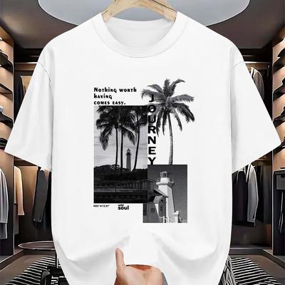 TEMU New Launches A Stylish And Round-neck Short-sleeve T-shirt For Plus-size Men, Plus Size Image