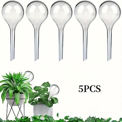 TEMU 5pcs Transparent Automatic Watering Globes, Home Garden Irrigation System, Convenient Automatic Plant & Flower Watering System For Indoor And Outdoor Use Image