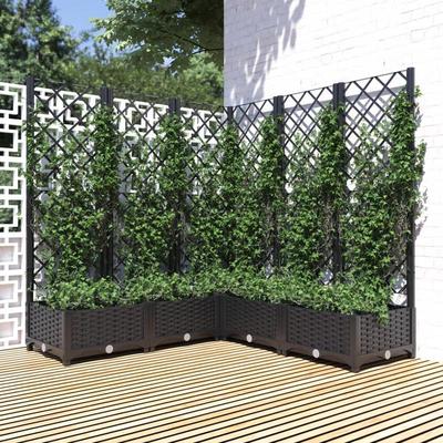TEMU Planter With Black Trellis 120x120x121.5 Cm Pp Image