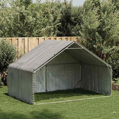 TEMU Outdoor Dog Kennel With Cover 3x2x1.9 M Galvanized Cage Image