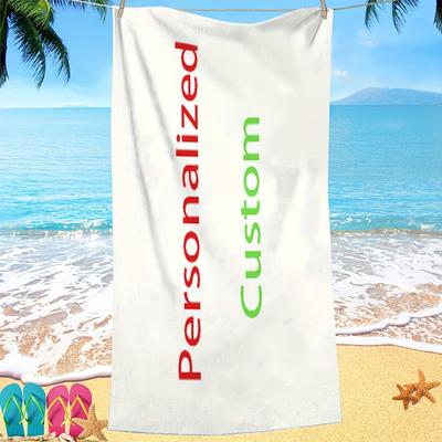 TEMU Customizable Beach Towel, Personalized Microfiber Polyester, Ultra-thin Weave Fabric, Quick-dry, Super Absorbent, Essential For Beach, Swimming, Outdoor Camping, Travel Image