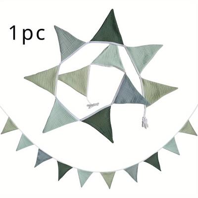 TEMU 1pc Multi-colored Triangular Flag Outdoor Garland Decorations For Weddings, Birthdays & Room Parties Image