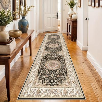 TEMU 1pc Luxury Long Mat, Durable Kitchen Hallway Floor Mat, Soft And Comfortable Balcony Runner Floor Mat, Easy-to- Staircase Entrance Long Mat Image