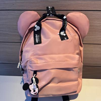 TEMU Mouse Backpack - , Lightweight Nylon Travel Bag With Polyester Lining, Hand Washable, Front Zipper Pocket, Side Straps, , Work, Or Valentine's Day Gift, Cute Backpac Image