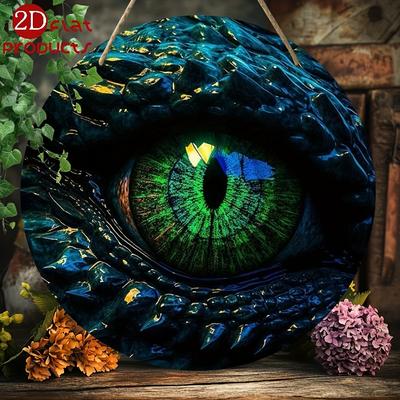 TEMU 2d Flat, 2d Flat Animal Round Wooden Sign (8*8in/20*20cm), Home Party Holiday Hanging Decorations, Perfect Gift For Family, Cafes, Offices, Bar Indoor Wall And Front Door Decoration, 2d Flat Image