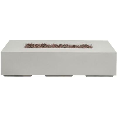 Beliani - Feuerstelle Hellgrau Leichtbeton Rechteckig Modern in Zement-Optik Gartenaccessoires Image