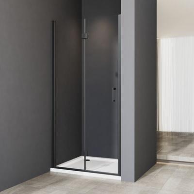 Boromal - Duschkabine in Nische 120 x 195 cm Falttür Schwarz Nischentür, Faltbar Glas Image