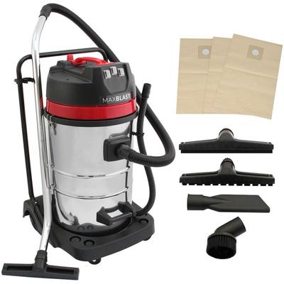 Monster Shop - Industriestaubsauger 80L Nass- und Trockensauger 3000W Edelstahl Gewerbe-Hoover Image