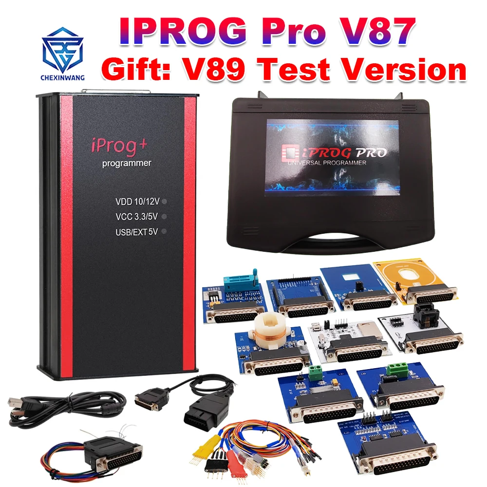 Iprog v87 geschenk iprog pro v89 test volle adapter für eeprom immo/km/radio/airbag reset dashboard iprog ecu key programmierer tool Image