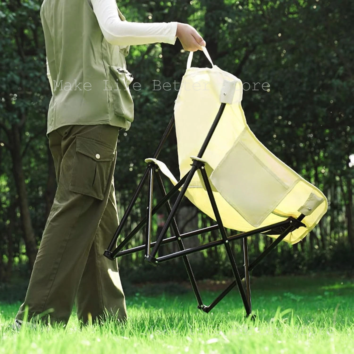 Tragbarer Campingstuhl mit Rückenlehne, Outdoor-Klappstuhl, Aluminiumlegierung, faltbarer Outdoor-Stuhl, ultraleichte Campingstühle