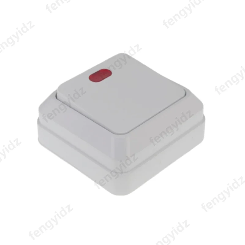 Aufputz-Wandschalter mit Kontrollleuchte, europäischer Wandschalter, 1 Gang, 2-Wege-Schalter Image