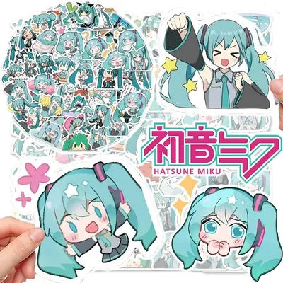 65pcs hatsune miku Aufkleber Cartoon wasserdichten Aufkleber für Laptop Skateboard Gitarre Notebook Image