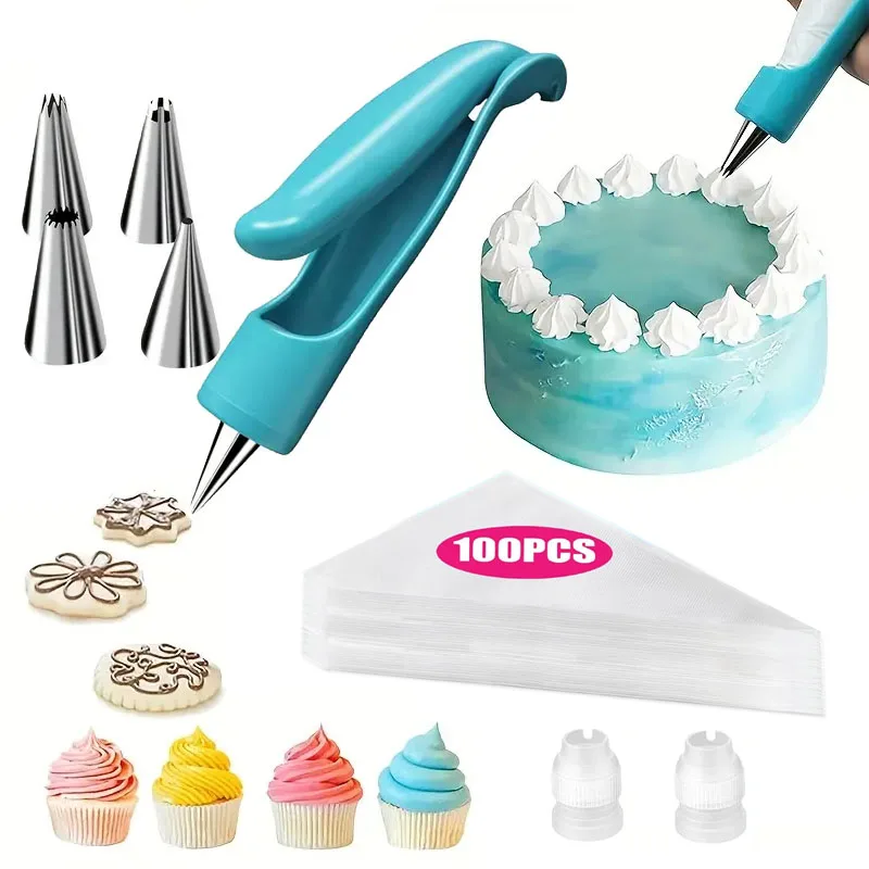 107PCS Gebäck Zuckerguss Dekorieren Tasche Düse Spitze Fondant Kuchen Zucker Dekorieren Stift Set, Kuchen Dekorieren Werkzeug, DIY Backen Liefert Image
