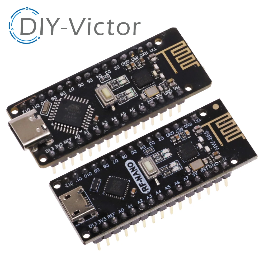 RF-Nano für Arduino Nano V3.0, Micro-USB-Nano-Board ATmega328P QFN32 5V 16M CH340, integriert NRF24l01+2,4G Wireless Image