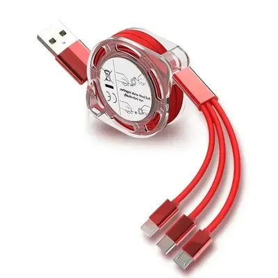 3 in 1 Retractable Data USB Cable for iPhone Charger Fast Wire Charging Cable For Android Phone Type C Xiaomi Huawei Samsung