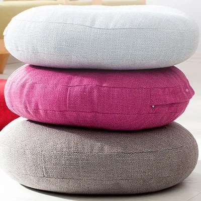 40-70cm Runde Kissen Leinen Baumwolle Sitz Pad Dicken Waschbar Kissen Meditation Matte Moderne Sofa Image