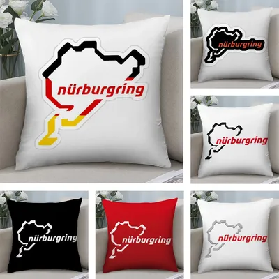 Nürburgring Sportwagen-Kissenbezug, kurze Plüsch-Kissenbezüge, Sofa, dekorativ, Geschenk, Zuhause, Image