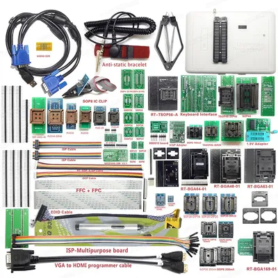Komplettset EMMC-NAND FLASH IC Programmer RT809H mit 55-Adaptern, komplettes Zubehör Image