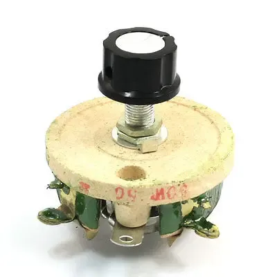 Draht Ceramic Potentiometer Top Rotary Rheostat Widerstand 50 Watt 50ohm Image