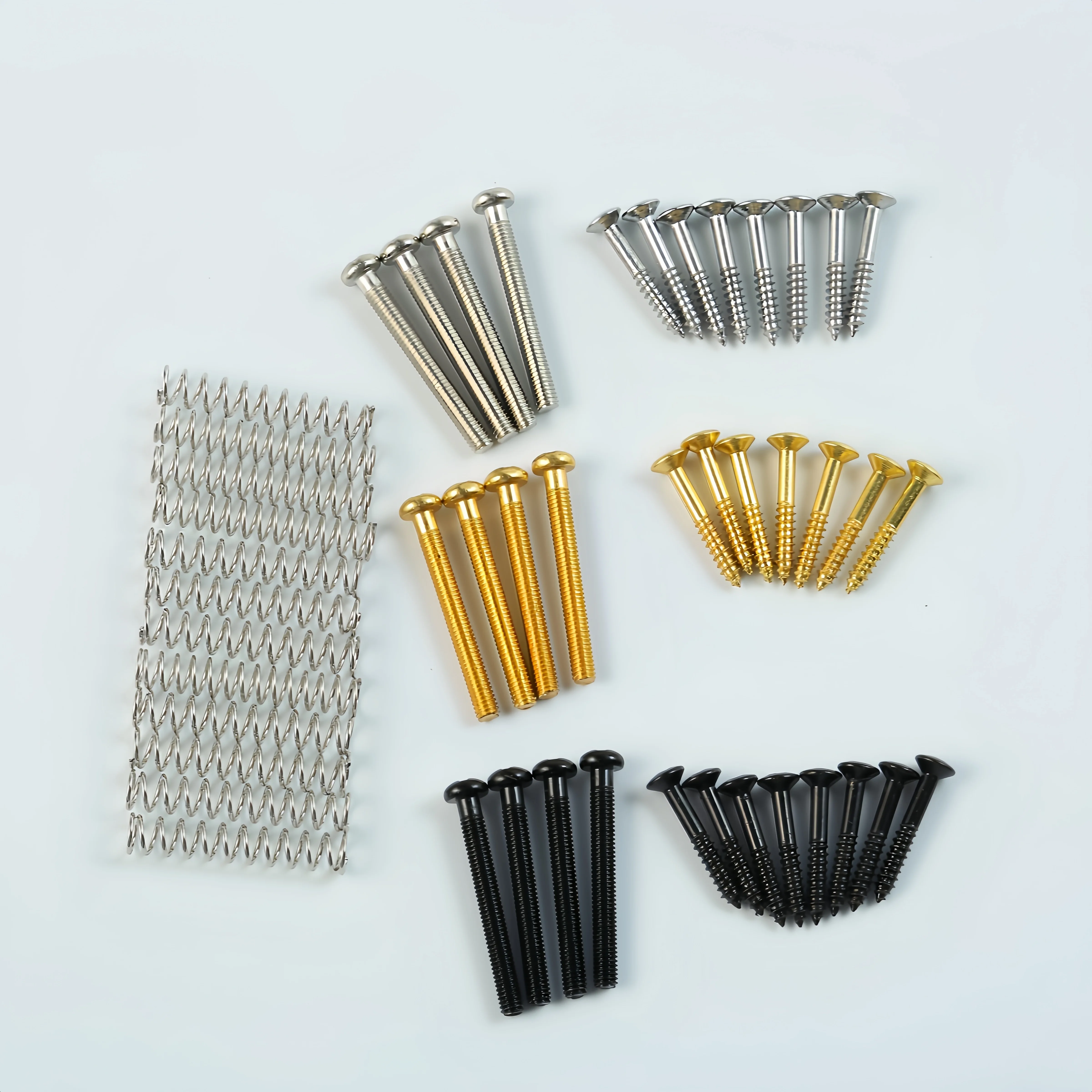 Draht-Doppelspulen-Tonabnehmer-Höhenschraube im amerikanischen Stil für Single-Coil-Tonabnehmer, Montagefeder, schwarz, für Gibson/EMG/Seymour Duncan Image