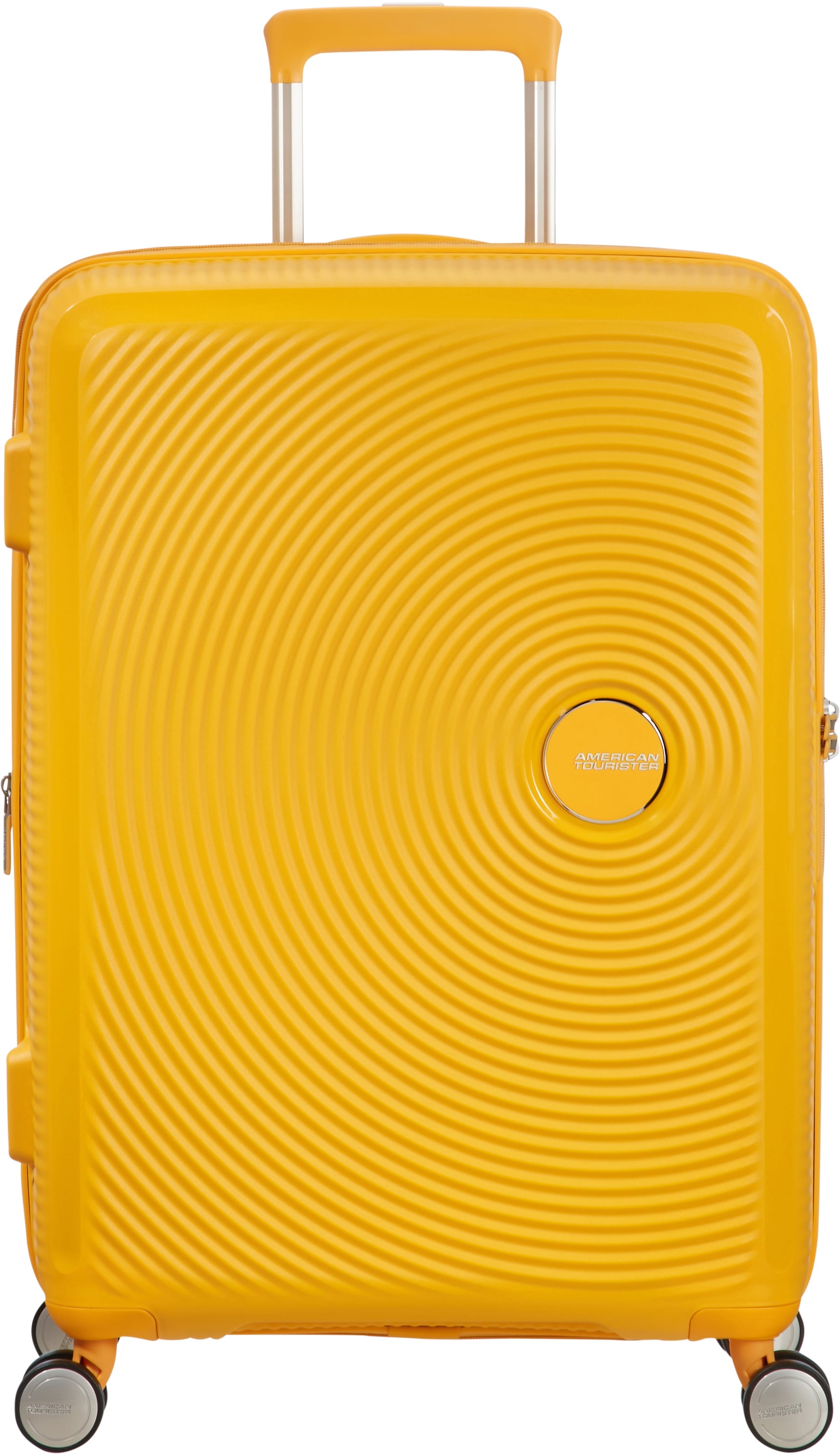 Hartschalen-Trolley AMERICAN TOURISTER "SOUNDBOX, in verschiedenen Farben und Größen", Gr. B/H/T: 47cm x 67cm x 29cm 71,5 l, gelb (golden gelb), Polypropylen, unifarben, Koffer, Reisekoffer Trolley Aufgabegepäck TSA-Zahlenschloss Volumenerweiterung Image