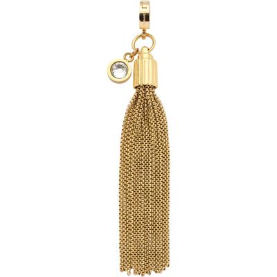 Charm-Einhänger LEONARDO "Anhänger Pietra Clip & Mix, 024404, 024405", gold (gelbgoldfarben, kristallweiß, kristallweiß), Charms, Damen, Edelstahl, mit Kristallglas Image