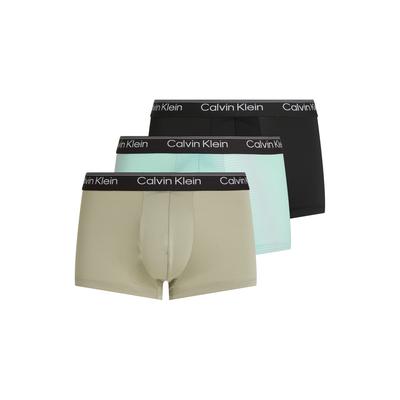Trunk "LOW RISE TRUNK 3PK", Herren, Gr. XXL (56), blk, palm leaf str_beau bl, f mauve, Jersey, Obermaterial: 88% Polyester, 12% Elasthan, CALVIN KLEIN UNDERWEAR, körpernah, Unterhosen, mit Logo-Stretchbund Image